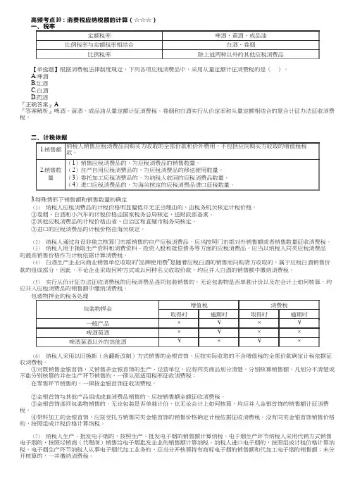 2023初级经济法基础高频考点消费税应纳税额的计算