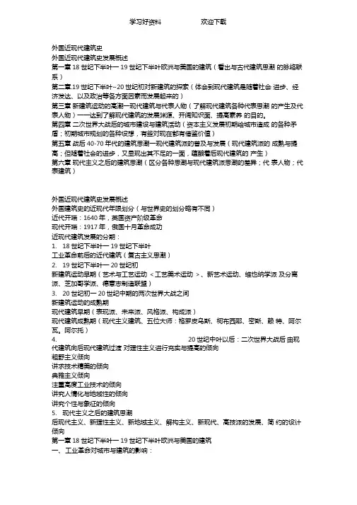 外国近现代建筑史复习重点