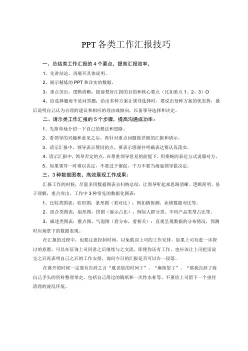 PPT各类工作汇报技巧