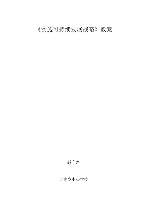 实施可持续发展战略教案