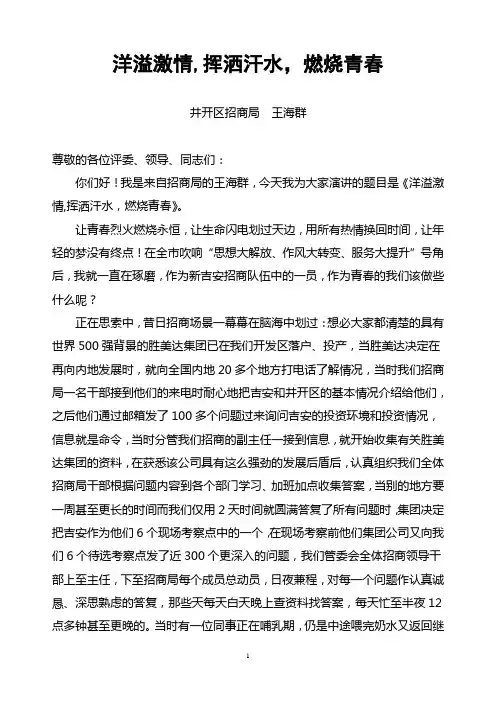 洋溢激情,挥洒汗水,燃烧青春(王)