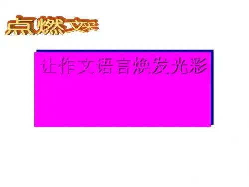 中考语文作文专题复习------ 点燃文采 让作文语言焕发光彩