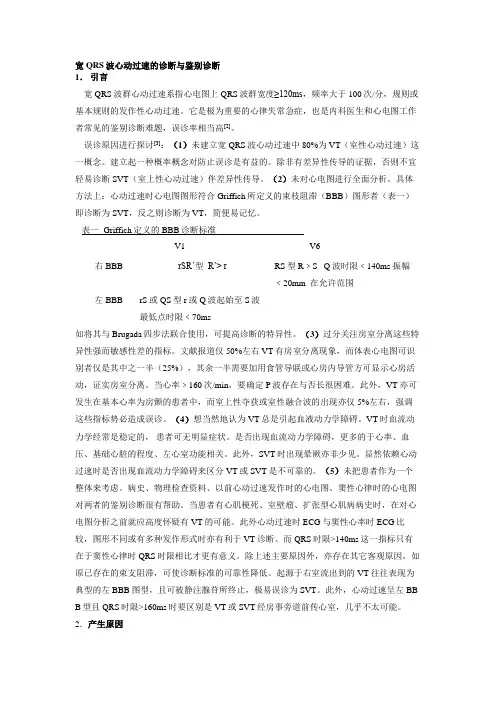 宽QRS波心动过速的诊断与鉴别诊断---精品资料