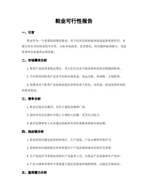 鞋业可行性报告