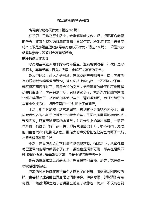 描写寒冷的冬天作文（精选10篇）