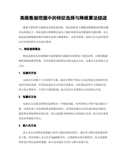 高维数据挖掘中的特征选择与降维算法综述