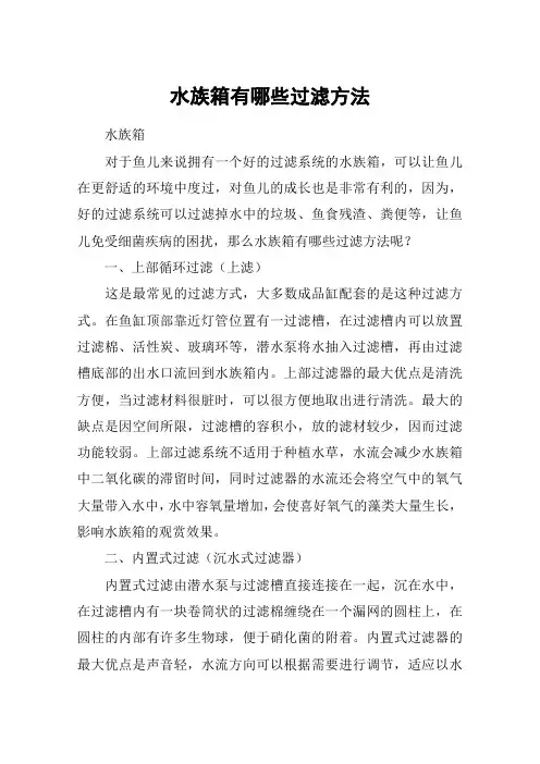 水族箱有哪些过滤方法