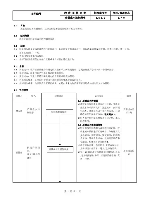 3IATF16949质量成本控制程序