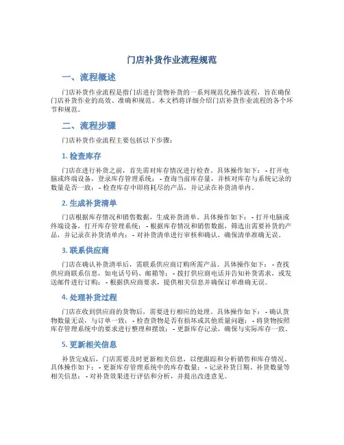 门店补货作业流程规范