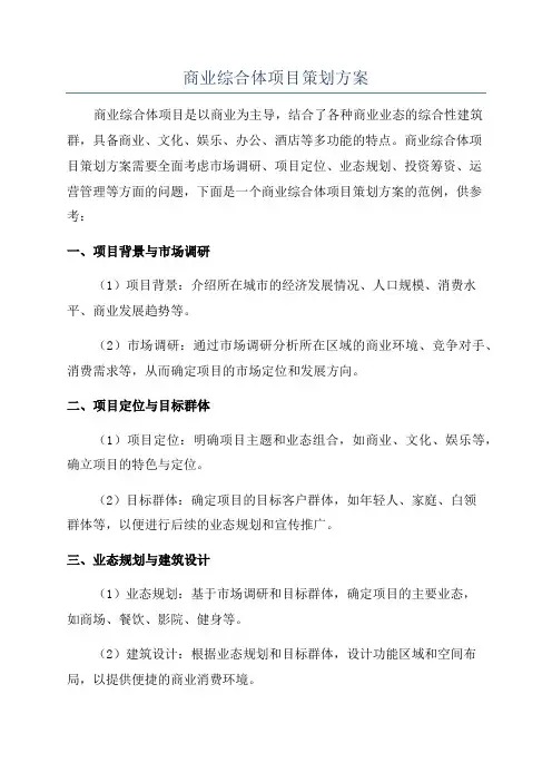 商业综合体项目策划方案