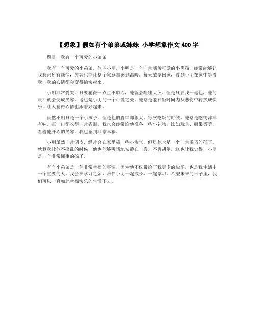 【想象】假如有个弟弟或妹妹 小学想象作文400字