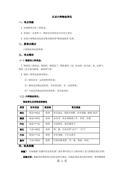 认识六种物态变化