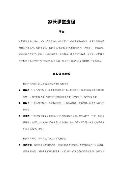 培训学校家长课堂流程