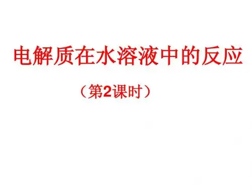 电解质在水溶液中的反应1