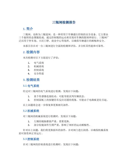 三辊闸检测报告