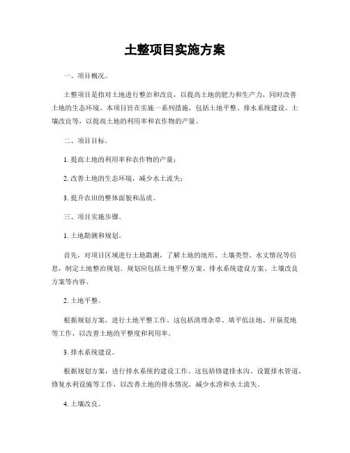 土整项目实施方案