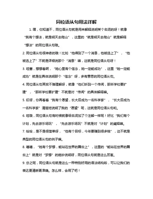 同位语从句用法详解
