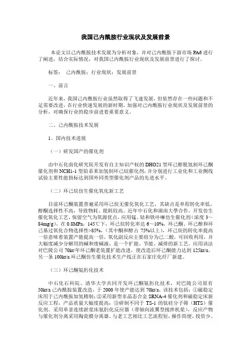 我国己内酰胺行业现状及发展前景