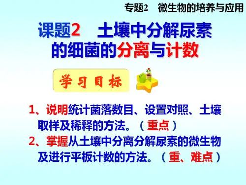 选1.2.2土壤中分解尿素的细菌的分离与计数