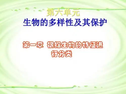 《根据生物的特征进行分类》教学课件2 人教版