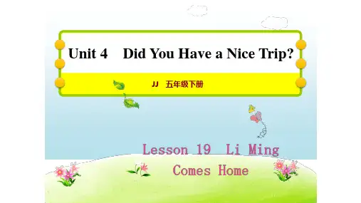 五年级下英语习题课件 Lesson 19 Li Ming Comes Home 冀教版