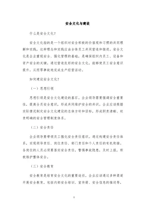 安全文化与建设