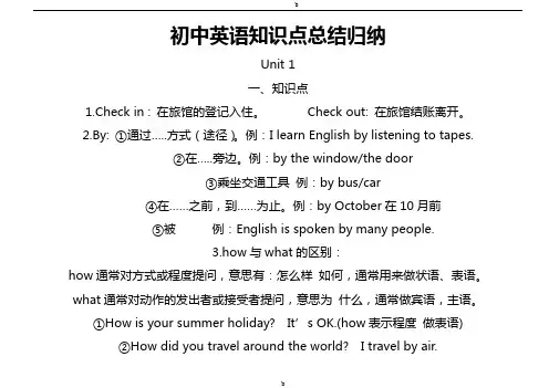 初中英语知识点总结归纳