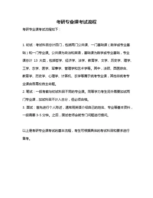 考研专业课考试流程