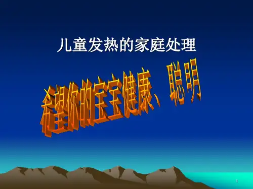 发热的家庭处理ppt课件