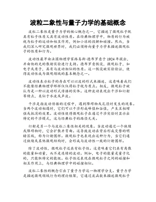 波粒二象性与量子力学的基础概念