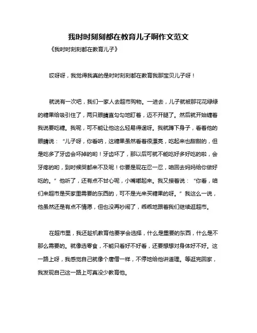 我时时刻刻都在教育儿子啊作文范文