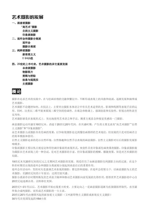 艺术摄影的发展