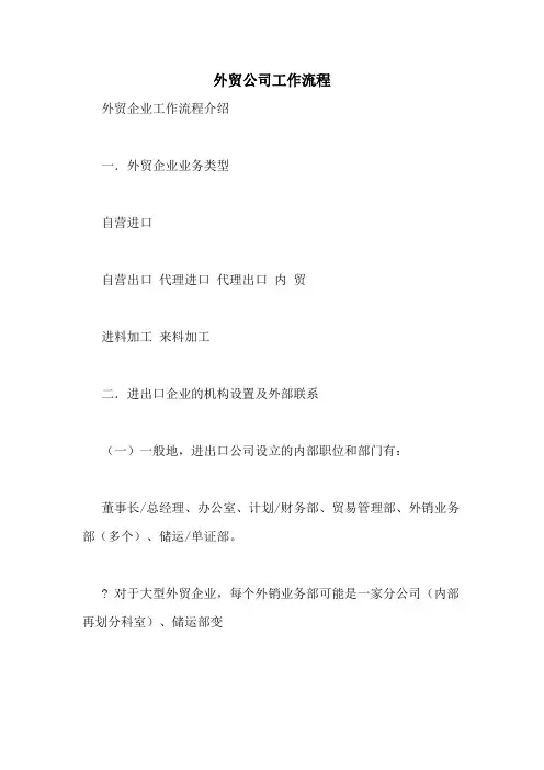 外贸公司工作流程