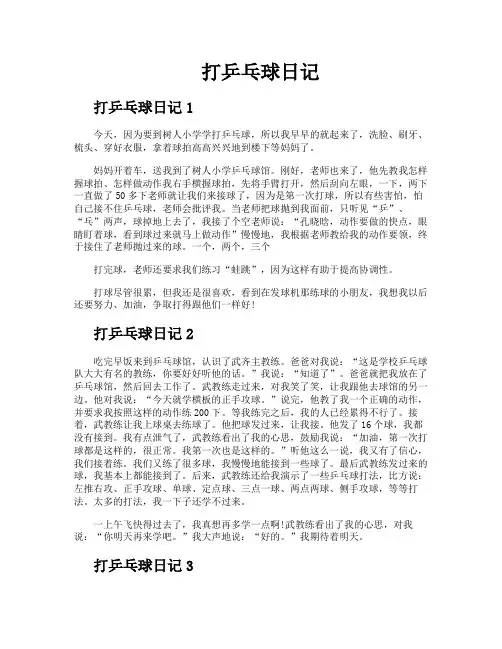 打乒乓球日记