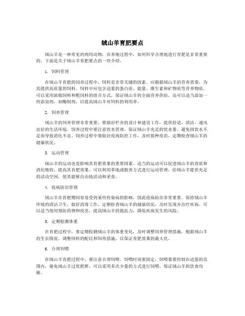 绒山羊育肥要点
