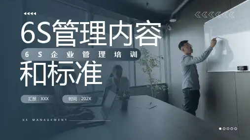 6S管理内容和标准介绍 管理内容 管理意识 管理标准 企业培训 蓝色简约风PPT模板