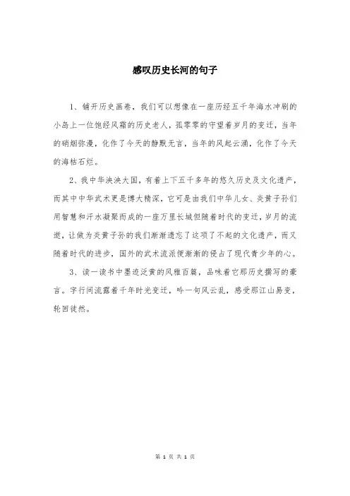 感叹历史长河的句子