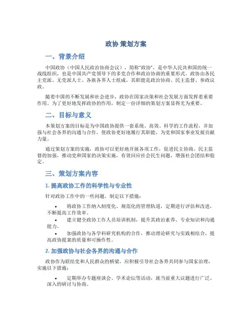政协  策划方案