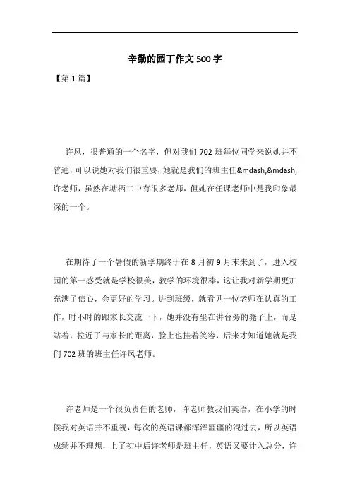 辛勤的园丁作文500字