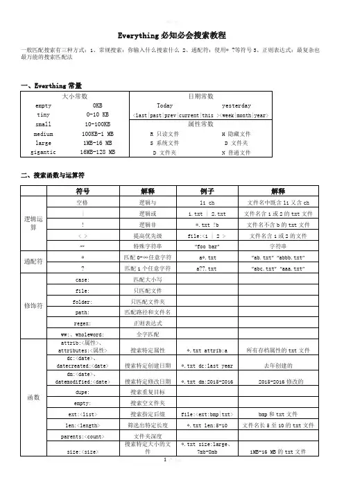 Everything必知必会搜索教程