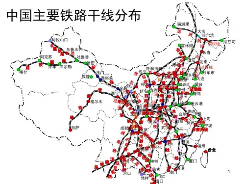 中国主要铁路干线分布(动态示意图)(课堂PPT)