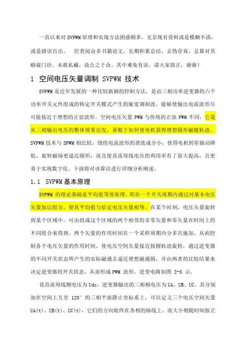 SVPWM的原理及法则推导和控制算法详解