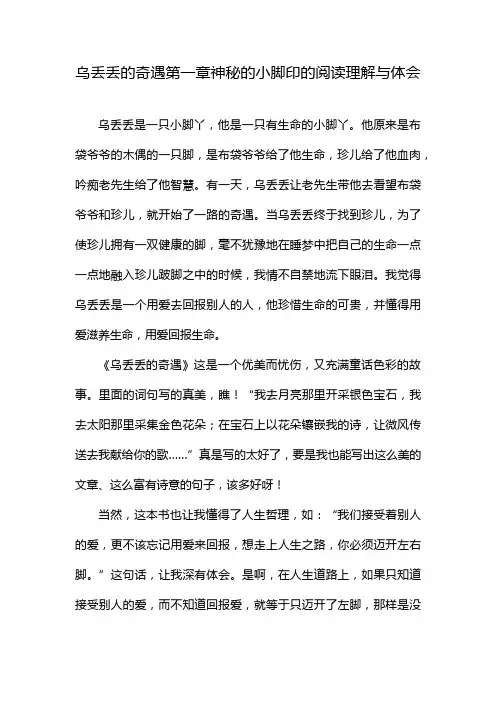 乌丢丢的奇遇第一章神秘的小脚印的阅读理解与体会