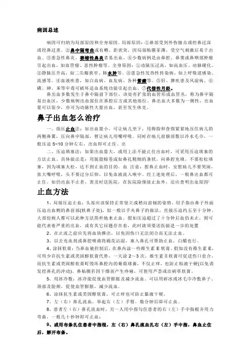 止鼻血方法