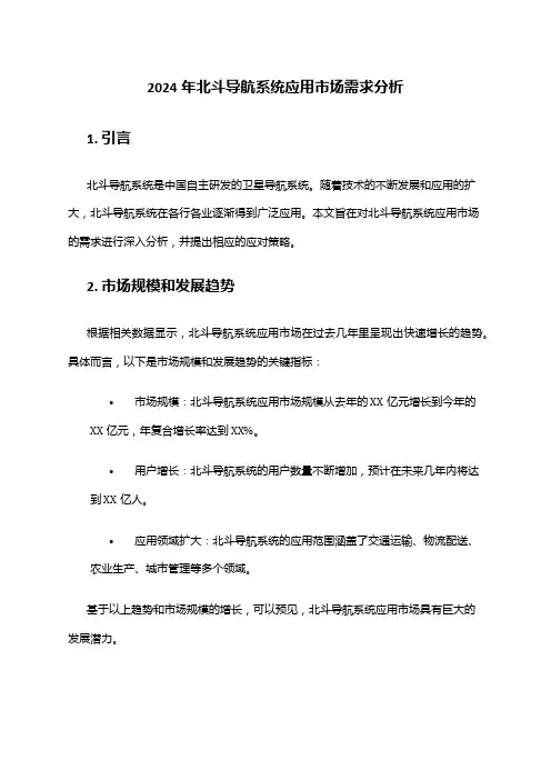 2024年北斗导航系统应用市场需求分析
