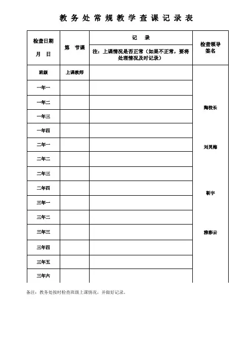 查课记录表