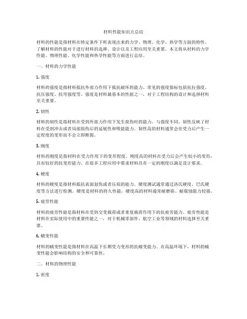 材料性能知识点总结