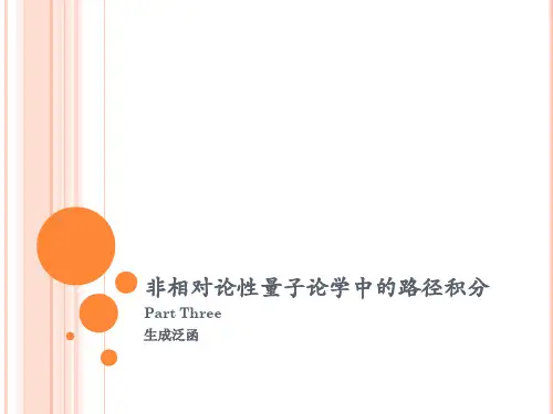 非相对论性量子论学中的路径积分 Part Three