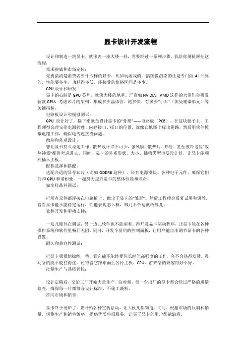 显卡设计开发流程