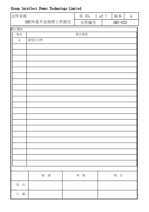 SMT外观不良修理工作指引